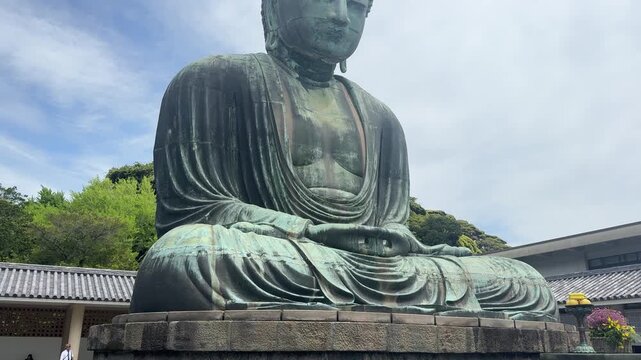 Giant Buddha Kotoku-in, a Buddhist temple known for a large, outdoor bronze statue of Buddha - Kamakura, Kanagawa, Japan