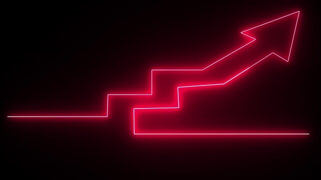 Red arrow up glowing arrow pointing right bright neon 
pointers,