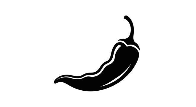 Black Chili Pepper Icon.