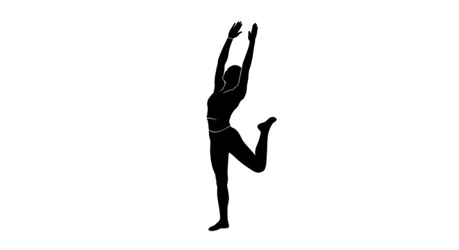 Woman in Yoga Pose Silhouette.