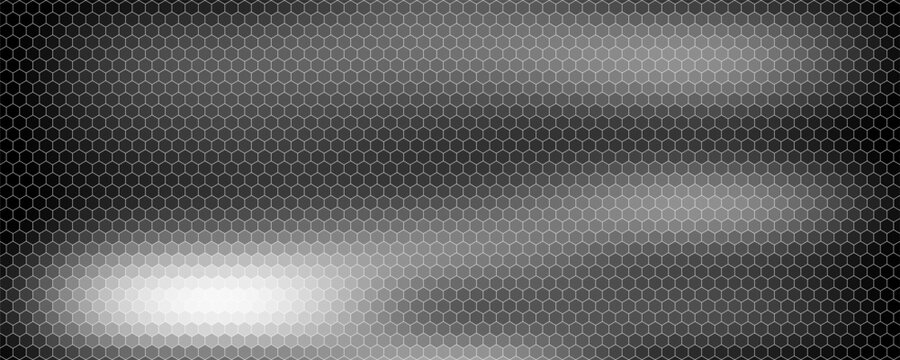 Seamless pattern with outline hexagon grid. Honeycomb net backdrop. Abstract background with geometric line grille. Black hexagon mesh, vector illustration