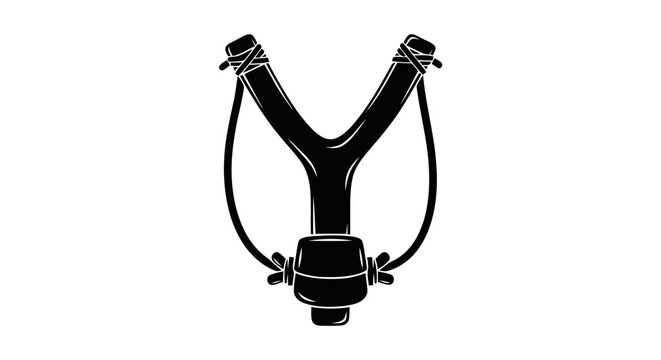 Vector illustration of slingshot icon, simple style on a transparent background
