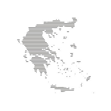 greece map with horizontal line