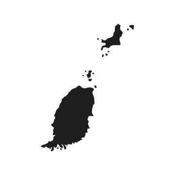 grenada map silhoutette Suitable for posters and web icons