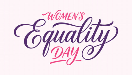 Womens equality day beautiful elegant calligraphy typography text design pack on light pink background concept illustration © Muzahidul