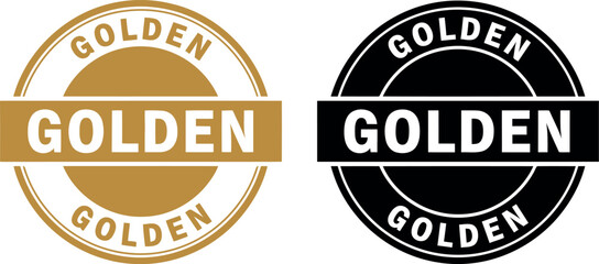 Obraz premium Golden badge vector set in gold and black, premium quality label design for branding and marketing