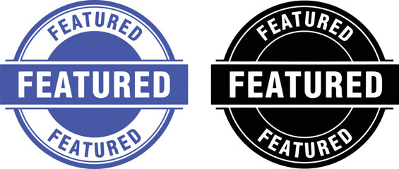Obraz premium Featured Badge Icon Set in Blue and Black for Highlighting Premium Content or Products