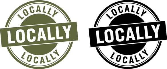 Obraz premium Locally Sourced Badge Vector Set – Eco Friendly Organic Product Stamp Design for Branding and Packaging