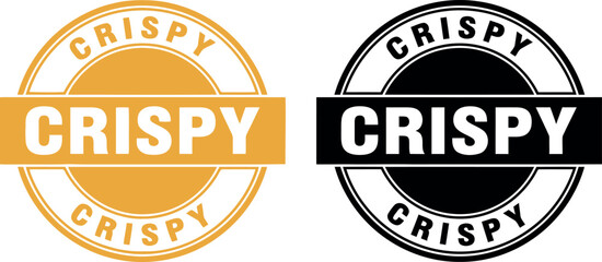 Obraz premium Crispy Badge Logo Set in Black and Yellow for Food Packaging and Restaurant Branding