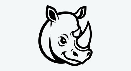 Stylized rhino head illustration © Yoamn