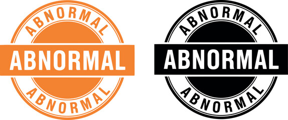Obraz premium Abnormal Stamp Badge Set in Orange and Black Circular Retro Style for Labels and Signs