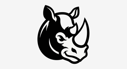 Stylized rhino head illustration © Yoamn