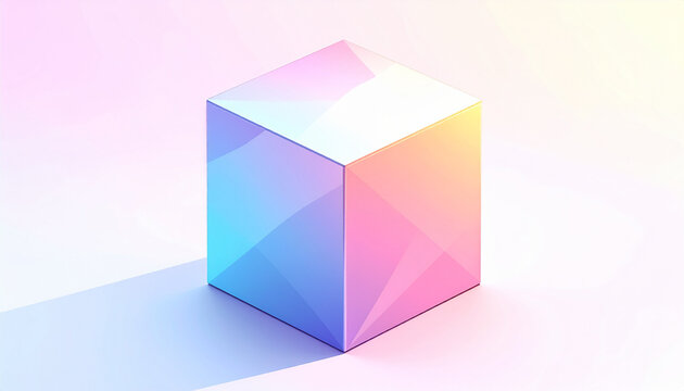 Geometric cube with color gradient