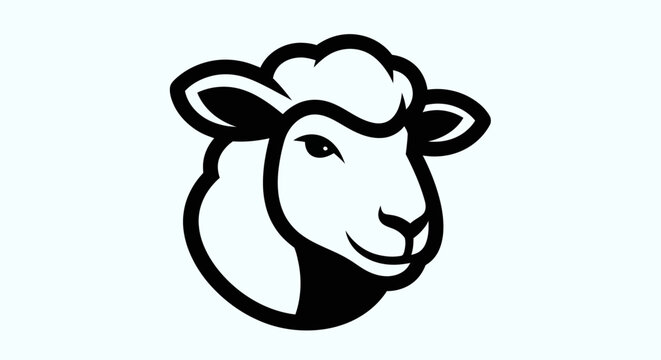 Stylized sheep head vector illustration