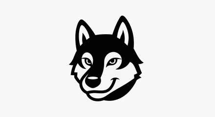Fototapeta premium Stylized wolf head illustration on white