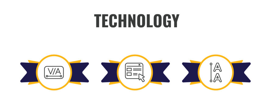 technology outline icon set. thin line kerning, selector, leading icons. editable vector