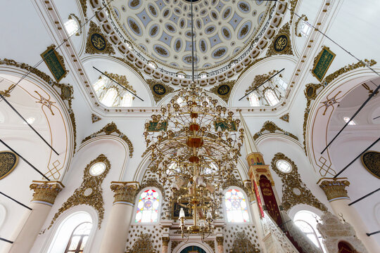 Hisar Mosque interior view in Izmir city in Turkey