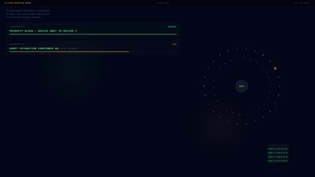 Futuristic HUD Interface Scanning Data Sequence Displaying Digital Targeted Extraction Information Motion Graphics