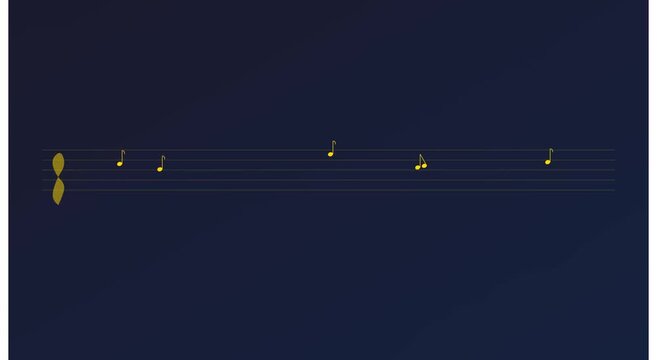 Happy father's day musical greeting card with gold notes animation