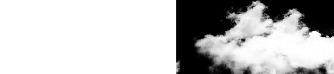 Fototapeta premium White cloud on black background, night sky element