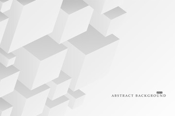 Fototapeta premium Abstract gray futuristic background. Creative print - 3d geometric cube shapes isometric texture. Light clean infinity contemporary concept for business, technology, science, architecture design