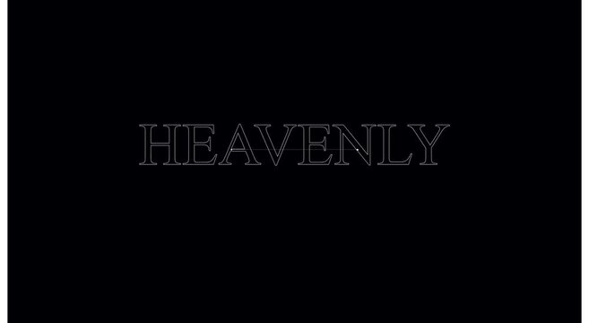 Heavenly minimalist typography motion on animation black background