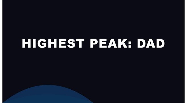 Highest peak dad typography for fatherhood and family celebration animation