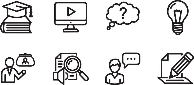 Mind map flow chart icons set vector Vector