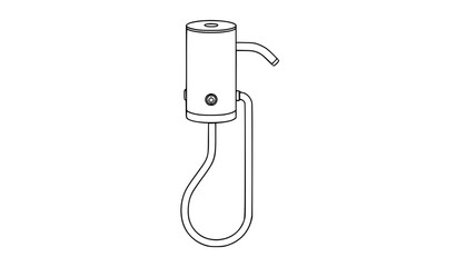 Obraz premium Minimal electric water dispenser pump outline vector illustration