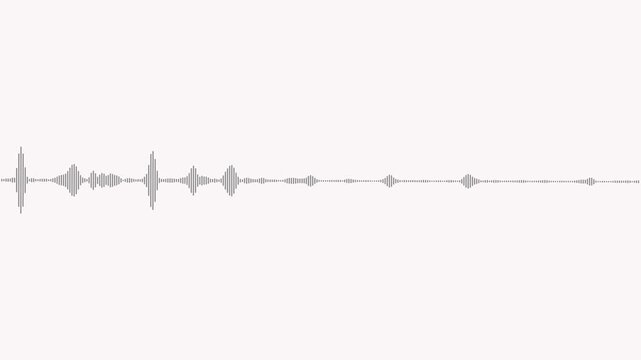 Speech recognition audio signal linear form, abstract sound wave, visual element of media technology with white background..
