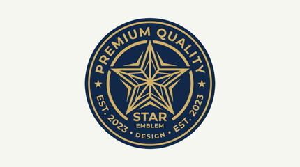 Fototapeta premium Premium quality emblem featuring a star design, established in 2023, showcasing modern aesthetics