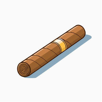 Illustration of a single cigar with a band