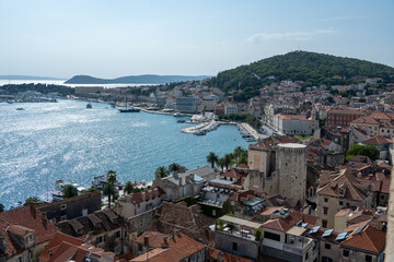 Obraz premium Split harbor and old town from Diocletian's Palace