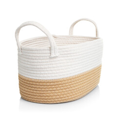 Obraz premium One empty laundry basket isolated on white