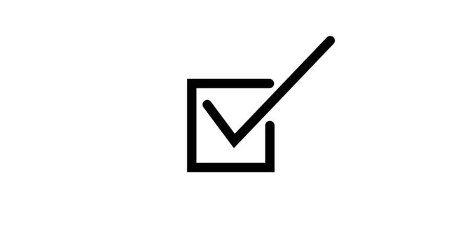 Minimalist animated checkmark in square box for ui ux and task completion tick checkbox