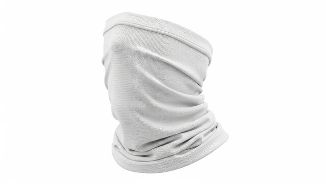 A plain white tubular neck gaiter for outdoor sports and sun protection