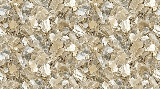 Natural Mica Flakes Texture, Earthy Beige Mineral Surface, Abstract Glimmering Background, Raw Material Pattern for Design