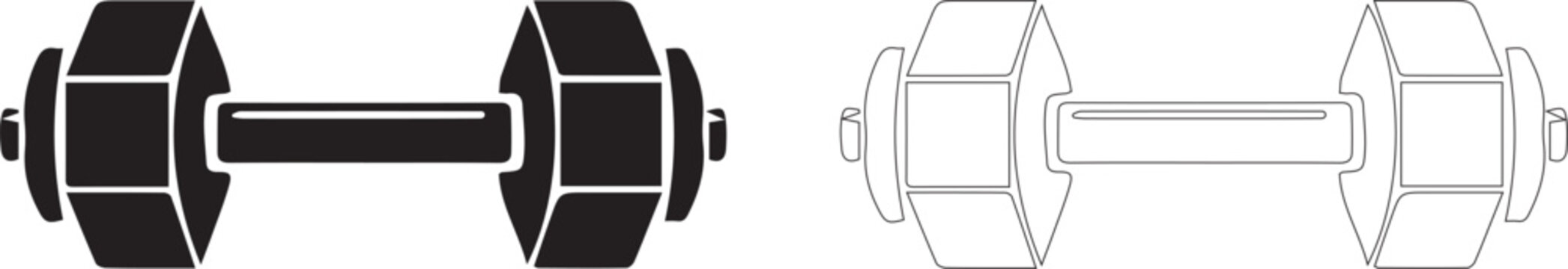Glyph dumbbell icon vector 