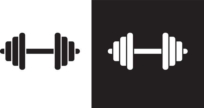 Glyph dumbbell icon vector 