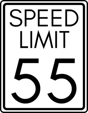 Speed limit 55 mph traffic sign