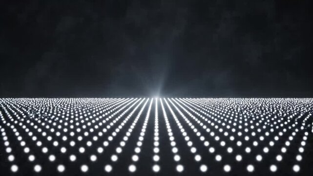 Minimalist abstract background with uniform grid of tiny white dots on dark grey