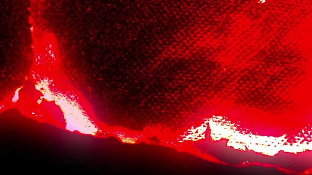 Fiery red texture with glowing edges and a dark background, resembling burning material or a heat effect.