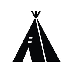 Black teepee shelter with simple geometric pattern against a white background © NOYAN STOCK