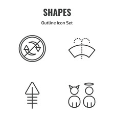 Fototapeta premium shapes outline icon set. thin line non recyclable, windshield washer, phosphorus, characters icons. editable vector