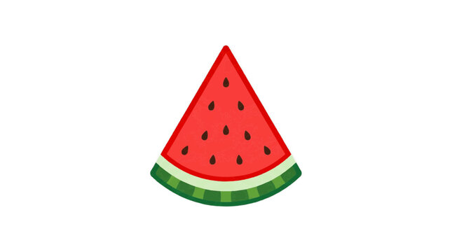 A slice of watermelon with seeds and rind isolated on a white background