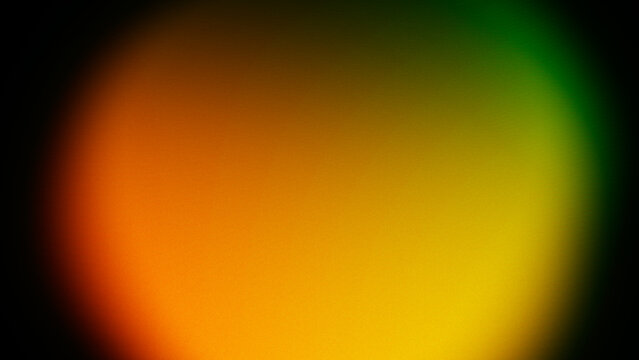 Abstract grainy gradient background with dark vignettes and oval orange yellow green glow for web banner.