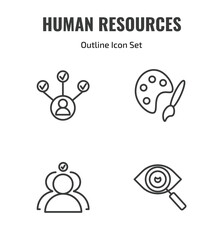 Fototapeta premium human resources outline icon set. thin line multitask, art, selection, appearance icons. editable vector