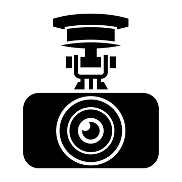 Car Dashcam Icon Silhouette for Vehicle Safety and Monitoring