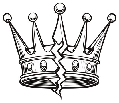 Broken Crown Symbolizing Failure or Loss of Power