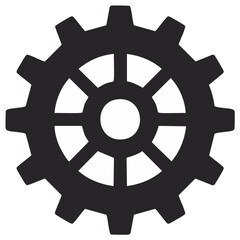 Obraz premium Simple black cog or gear wheel icon. Vector illustration for settings, engineering, and mechanical concepts.